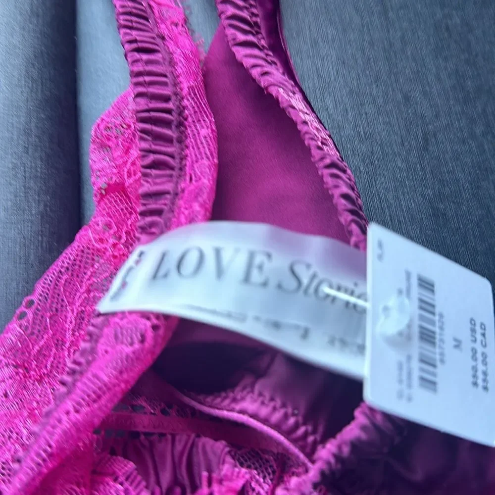 New Anthropologie x Love Stories Pink Lace Panty